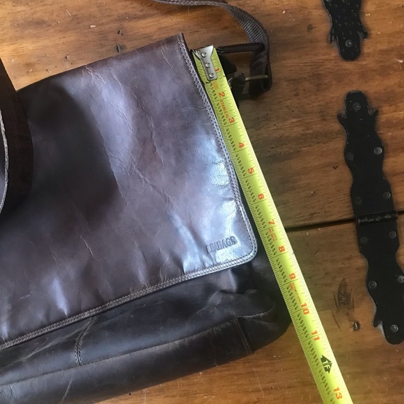 Leabags Leather Messenger Bag Shoulder Strap Brown Laptop Briefcase - Picture 2 of 7